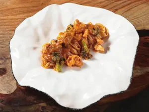 Лингвини с креветкой и брокколи