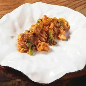 Лингвини с креветкой и брокколи